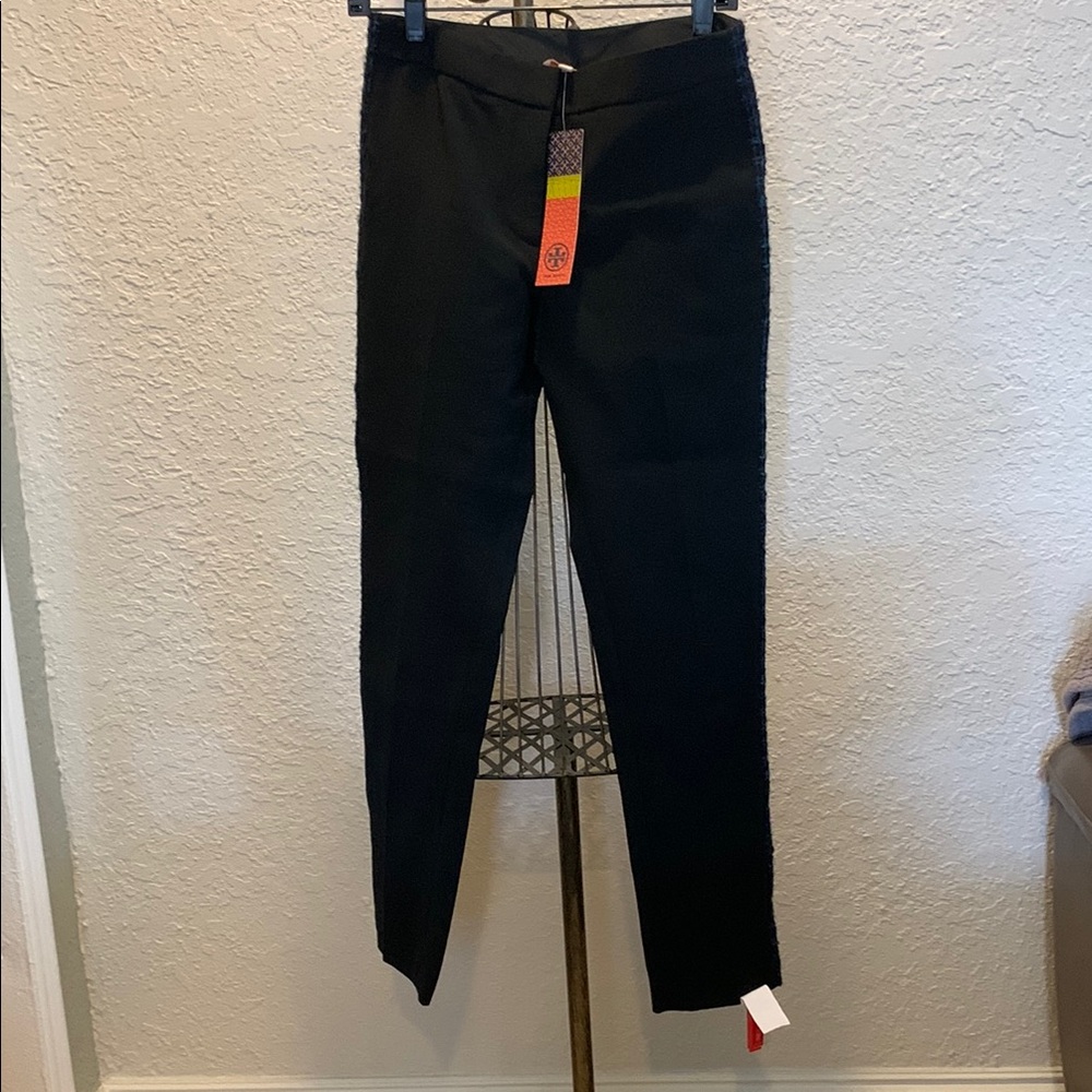 🔥TORI BURCH Black Woolaine Pants with Tag and inlaid side panels!